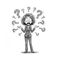 Download this engaging PowerPoint Animation featuring Question Woman in a moment of curiosity.