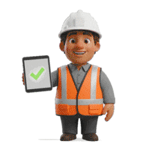Download this engaging PowerPoint Animation featuring a safety check character.