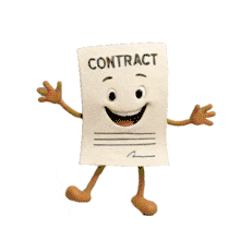 Download this engaging PowerPoint Animation featuring a dancing contract character.