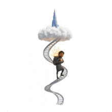 Download this engaging PowerPoint Animation to visualize climbing the corporate ladder with ideas and innovation.