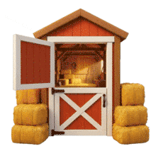 Download this engaging PowerPoint Animation featuring a barn door closing.