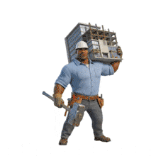 Download this Strong Construction Worker PowerPoint Animation.