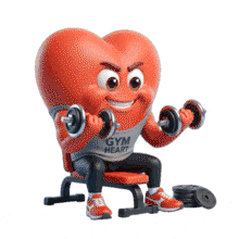 Download this engaging PowerPoint Animation featuring a strong heart character lifting weights.