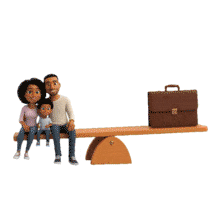 Download this engaging PowerPoint Animation featuring a family on a seesaw.