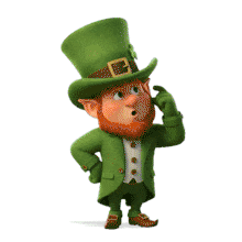Download this engaging PowerPoint Animation featuring a leprechaun thinking, perfect for festive themes.