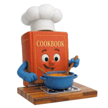 Download this engaging PowerPoint Animation featuring a cheerful cookbook character cooking.