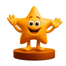 Download this engaging PowerPoint Animation featuring a cheerful gold star character.