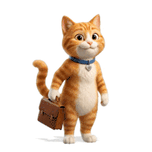 Download this engaging PowerPoint Animation featuring a cat with a briefcase. It adds charm to your presentations.