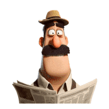 Download this engaging PowerPoint Animation of a character reading the news.