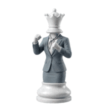 Download this engaging PowerPoint Animation featuring a humanoid chess piece. It symbolizes strategy and leadership.