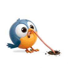 Download this fun PowerPoint Animation featuring a bird pulling a worm for engaging presentations.