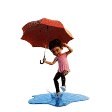 Download this playful PowerPoint Animation featuring a child splashing in a puddle to symbolize carefree joy.
