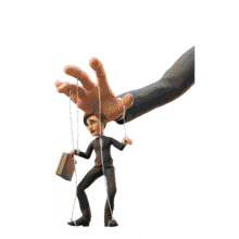 Download this engaging PowerPoint Animation featuring a puppeting businessman.