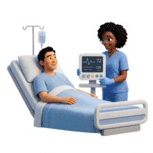 Download this engaging PowerPoint Animation for a hospital room scene.