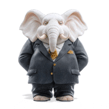 Download this engaging PowerPoint Animation featuring an Elephant Businessman.
