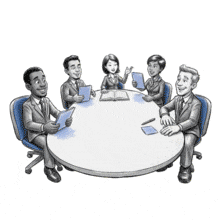 Download this PowerPoint Animation GIF to enhance your presentation with a team meeting scene, perfect for capturing audience attention.