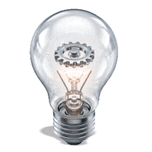 Download this PowerPoint Animation featuring a lightbulb and gear to inspire creativity and idea generation in your presentations.