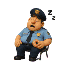 Animated Sleeping Security Guard PowerPoint Animation layout preview.