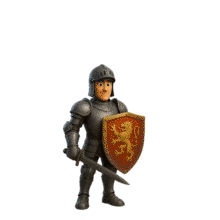 Animated Clipart of a Knight Striking a Pose PowerPoint Animation layout preview.