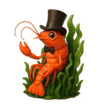 Animated Fancy Shrimp Character PowerPoint Animation layout preview.