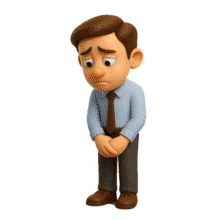 Download this Sad Employee PowerPoint Animation as a GIF to illustrate workplace emotions and enhance your presentation's impact.