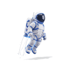 Engaging Flying Astronaut PowerPoint PowerPoint Animation layout preview.