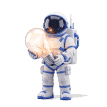 Astronaut with Lightbulb PowerPoint PowerPoint Animation layout preview.