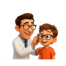 Doctor Adjusting Glasses PowerPoint PowerPoint Animation layout preview.