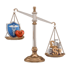 Medicare Cost Balance Scale PowerPoint PowerPoint Animation layout preview.
