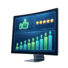 Positive Computer Growth PowerPoint PowerPoint Animation layout preview.