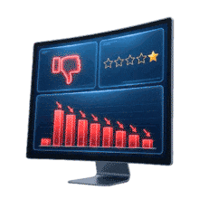 Negative Review Impact PowerPoint PowerPoint Animation layout preview.