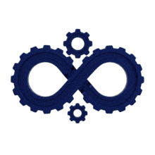 Animated Infinity Gears Business Concept PowerPoint Animation layout preview.