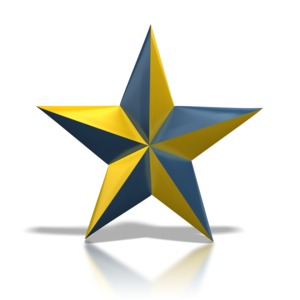 Download this striking blue and gold star presentation clipart to symbolize achievement in your slides.


