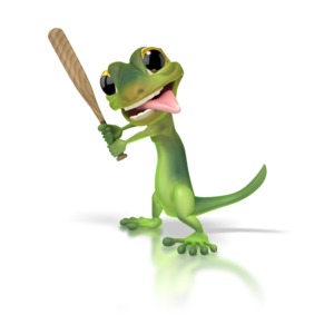 Download this playful Gecko Baseball presentation clipart to add excitement to sports-themed slides.
