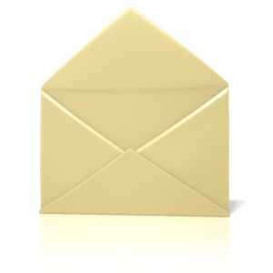 A plain, open envelope appears in this clipart.