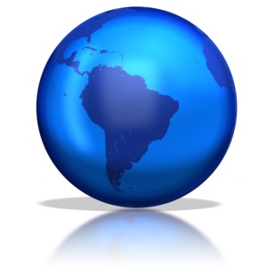 A blue glassy earth appears in this clipart.