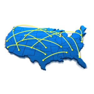 United States Blue Map Outline | Great PowerPoint ClipArt for ...