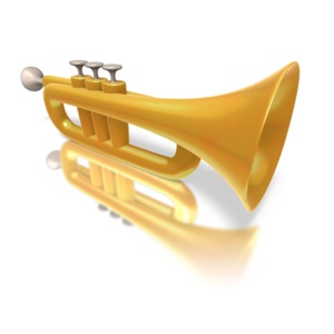 Trumpet Line Fanfare  Great PowerPoint ClipArt for Presentations 