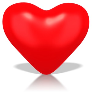 An image of a single red heart shape.  Perfect for Valentines Day or for indicating the love of something in a presentation.