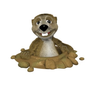 A clipart image of Gordy the Groundhog peeking out of his hole.  A perfect image for Groundhog Day or he can double as a prairie dog or gopher.