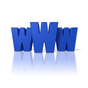 An image of three blue W&#039;s representing the World Wide Web or www. This image would work as an icon to represent the Internet or being on-line.