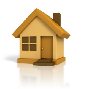 An image of a small 3D rendered house.  Perfect for a home icon or as a part of a real estate presentation.