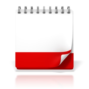 An image of a office desk calendar with a spiral binding.  The calendar is blank so you can add your own text.  This image could also be used as a presentation icon with a calendar of events.