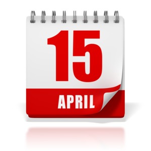 An image of a desk office calendar indicating April 15.  April 15 is the deadline to pay taxes here in the USA.