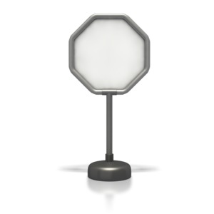 This clipart image shows a blank gray octagon sign.
