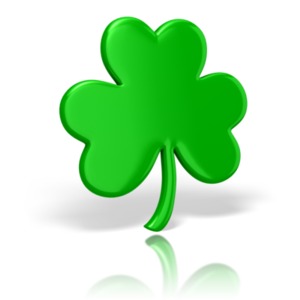 This image is of a Irish three leaf clover facing upright.