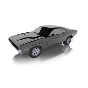 This is an image of a black classic sports car from the 70s.