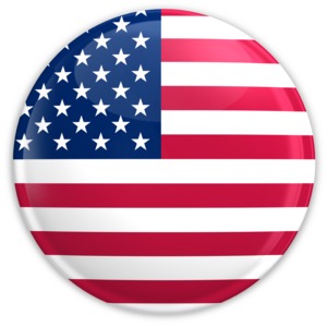 An image of The United States America&#039;s flag on a badge.