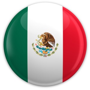 An image of Mexico&#039;s flag on a badge.