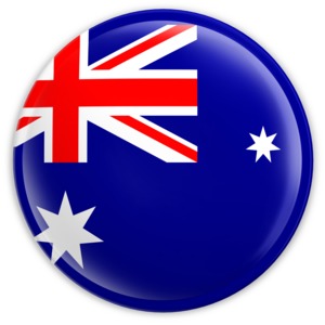 An image of Australia&#039;s flag on a badge.